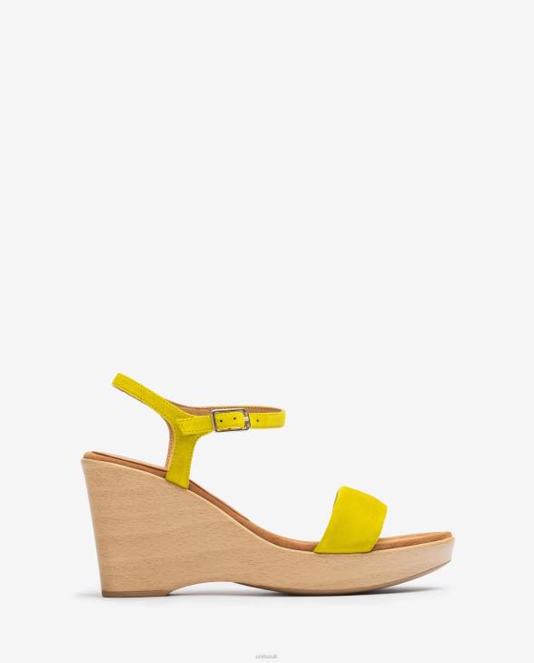 Women Unisa Suede sandal with a block Green0X8N250