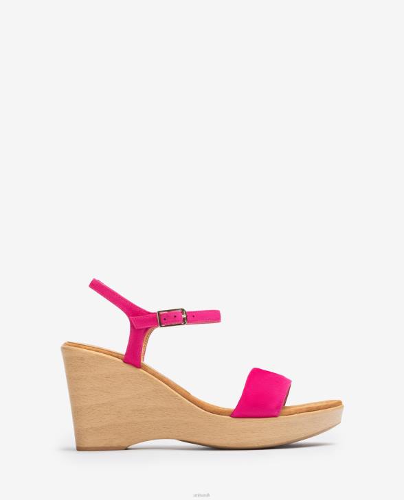 Women Unisa Suede sandal with a block Pink0X8N249